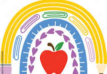 Boho teacher rainbow vector clip art illustration with ...